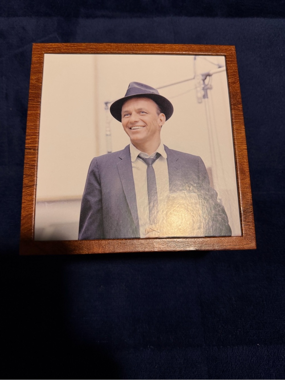 Frank Sinatra
Bulova Brown Wood Picture Frame with Blue Photo Accent